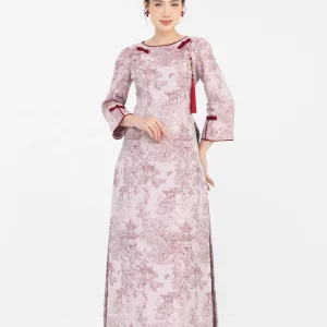 ÁO DÀI GẤM VAI BỒNG
